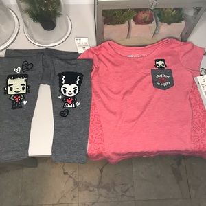 Girl toddler bottom and shirt set.